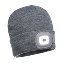 Bonnet Beanie double LED rechargeable - Gris