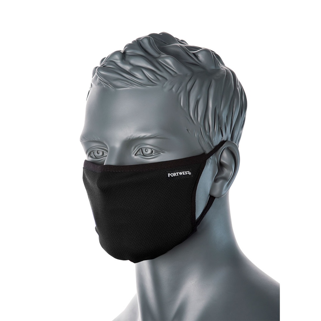 CV30 - Masque facial en tissu 3 plis (Pk25) - Noir