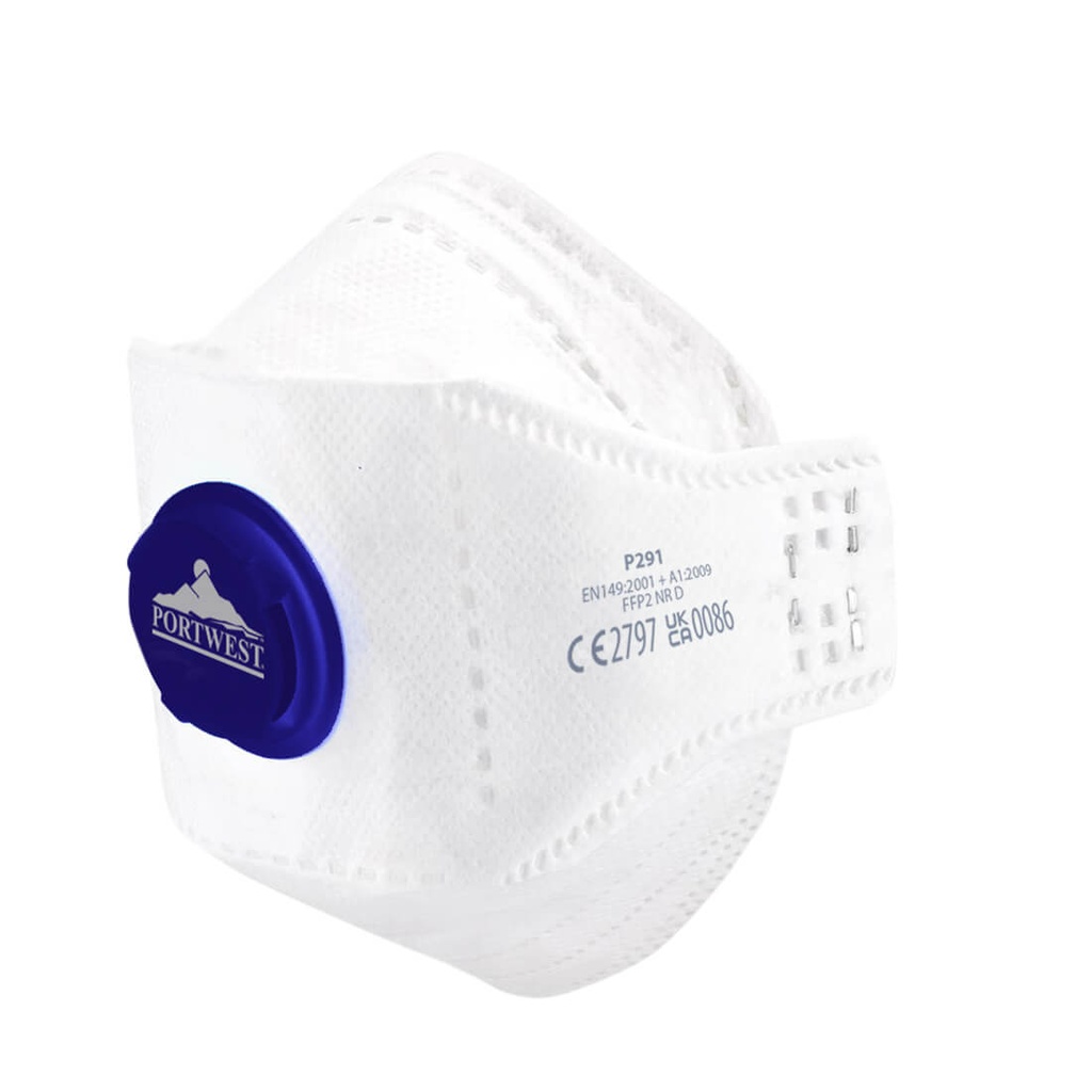 Masque EAGLE pliable FFP2 Dolomite avec valve, filtration minimale filtration 94%, norme EN 149 FFP2 NR D - Blanc (10 pièces)