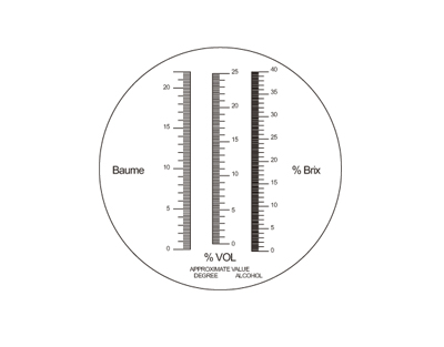 Réfractomètre BAUME pour moûts et alcools avec CAT LED