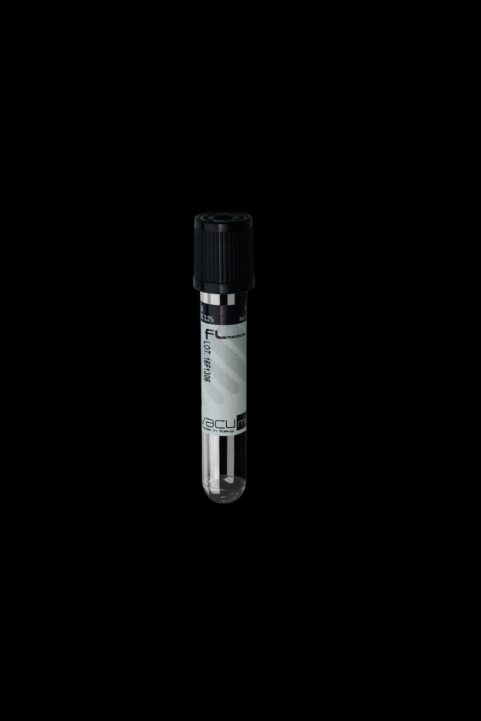 Tube sous vide avec citrate de sodium 3,2% pour ESR, bouchon noir, stérile - boîtes de 1200 pièces