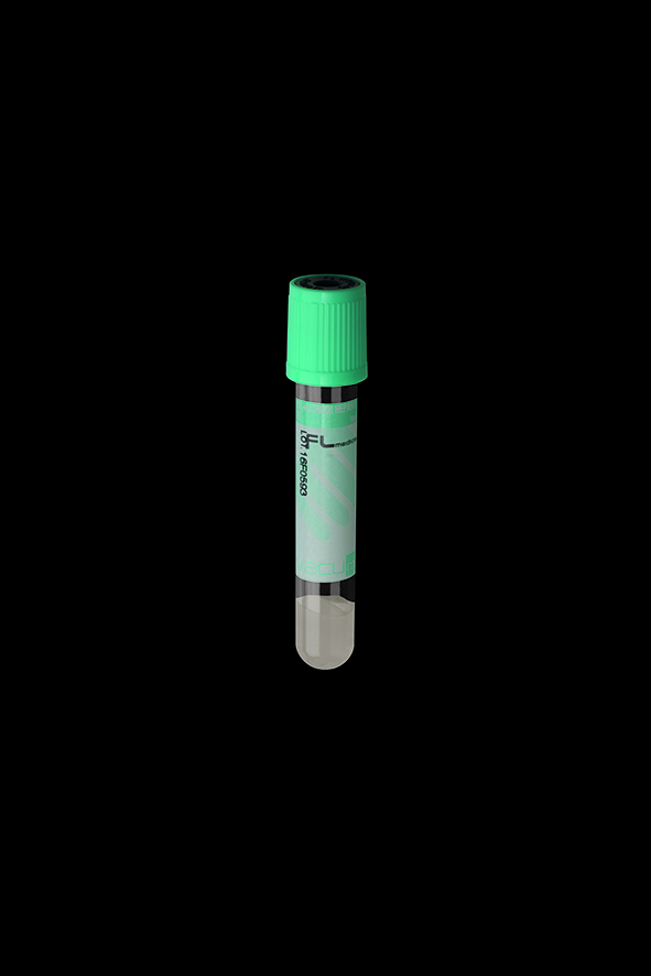 Gel separator + lithium heparin tubes, turquoise cap, sterile - box of 600