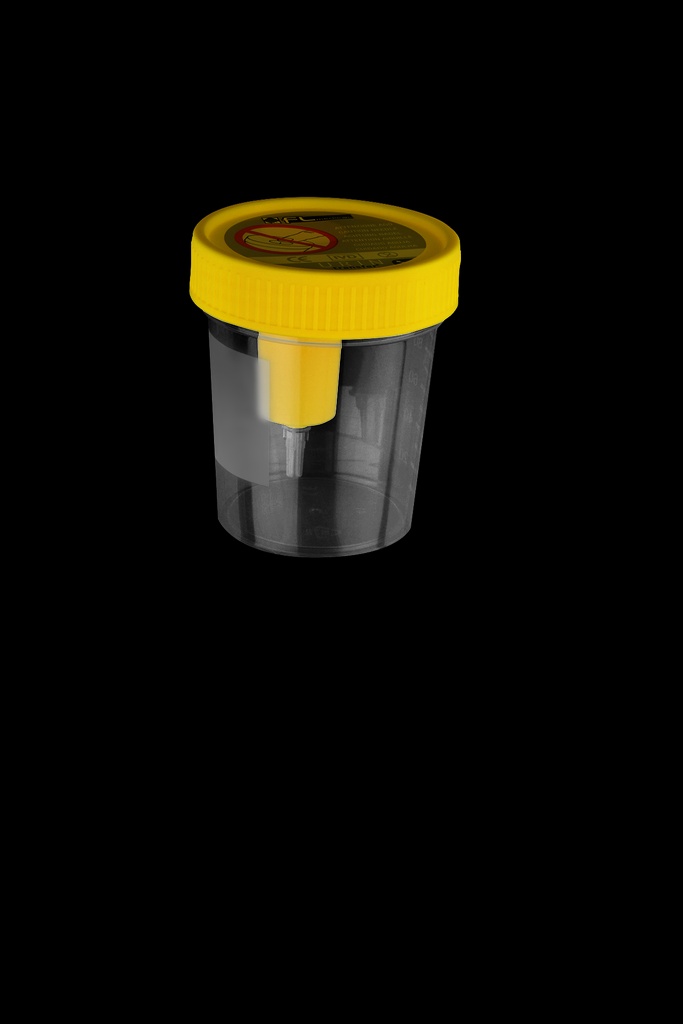 Urine containers with yellow screw cap, sterile - box of 300