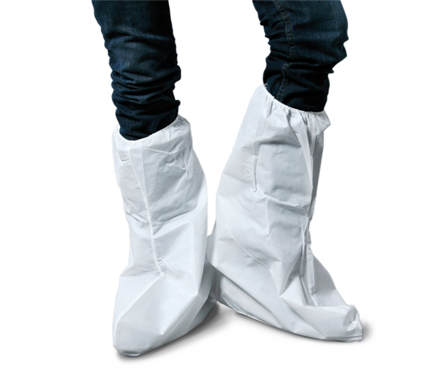 Sticky boots PP blanc / PE blanc antidérapant taille unique - 5 sachets de 50