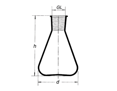 Fiole Erlenmeyer en verre borosilicaté Simax RIN