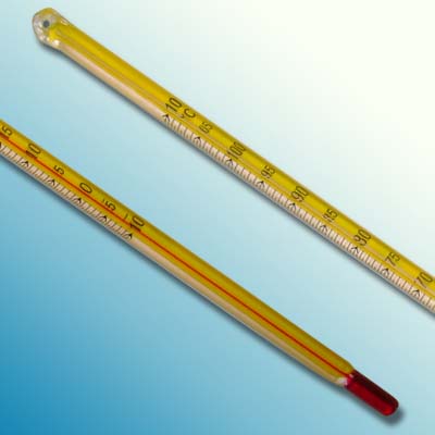 Thermometre Thermomètre fond jaune à liquide rouge -10+110 : 0.5°C Imm Totale