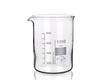 Beaker Simax low form with spout, borosilicate glass