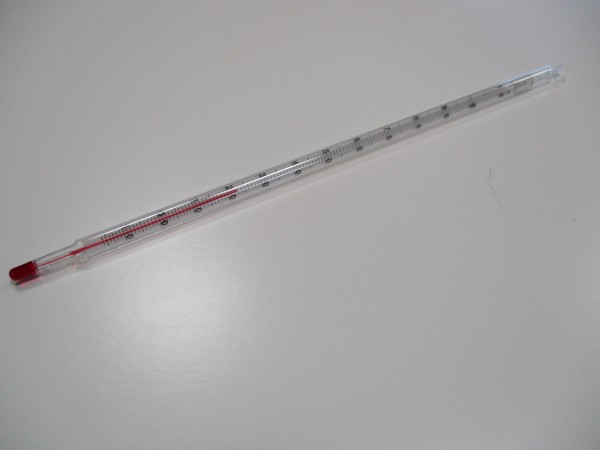 Thermomètre universel, contenu spécial rouge, (-10-100) °C : 1,0, env. (260x8) mm