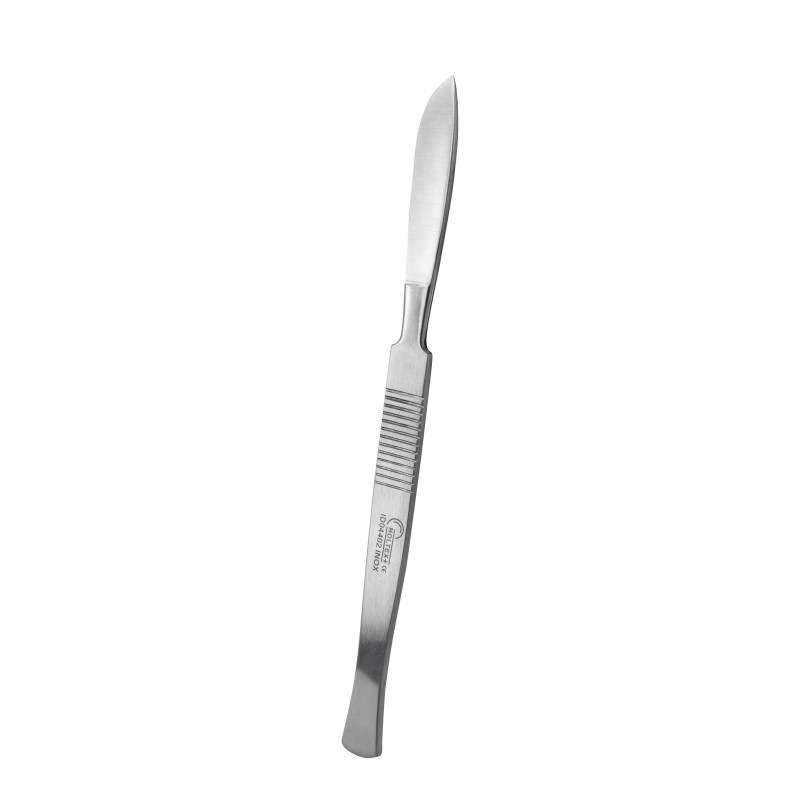 Bistouri Fixe, manche plat, 17 cm, lame convexe de 50 mm