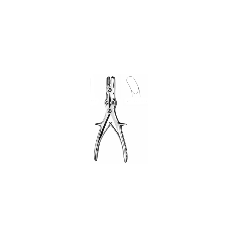 Pince Gouge Luer, 4 articulations, mors 8 mm, droite, 22 cm