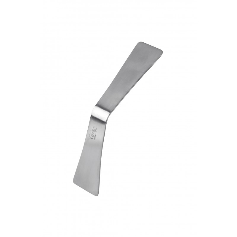 Abaisse-langue, inox, coudé, angle à 135°, adulte, long 16 cm