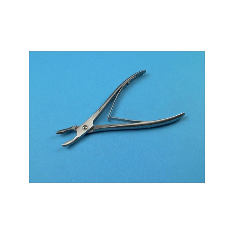 Pince Gouge Luer, simple articulation, courbe 17 cm, mors 8 mm