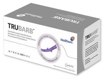 SUTURE TRUBARB RÉSORB. calibre 0 forme 1/2 aiguille 37mm - 30cm - violet - boîte de 6 pcs.