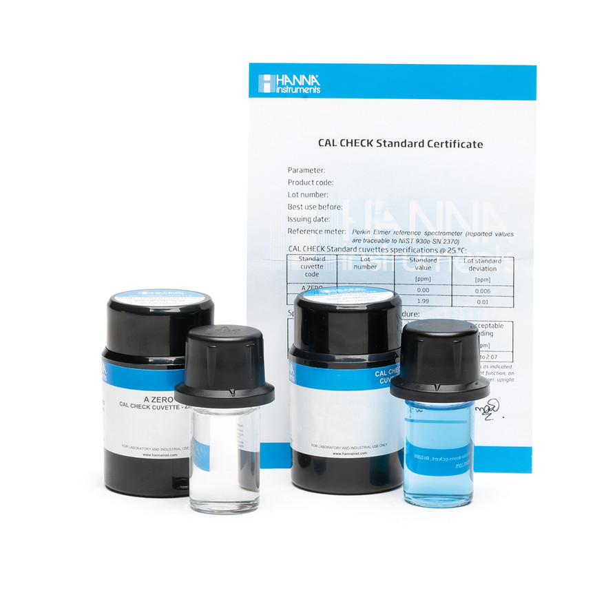 Solutions étalons Cal Check fluorures gamme étroite, 0,0 et 1,00 mg/L