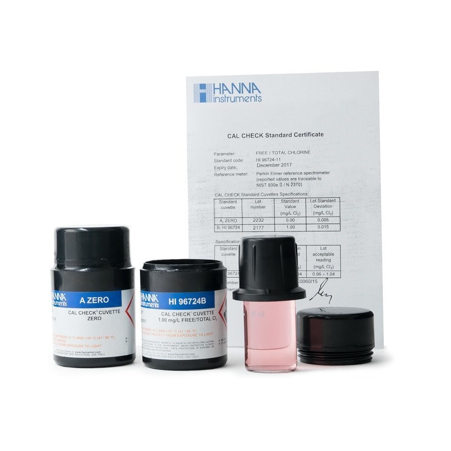 Solutions étalons Cal Check pour traces de chlore total, 0,0 et 0,400 mg/L