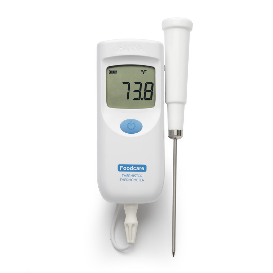 Thermomètre compact étanche à thermistance CTN avec sonde FC762PW, câble 1 m, conforme EN13485