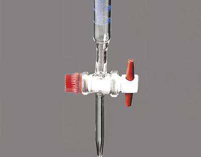 Burette AS avec robinet droit PTFE et bague Schellbach