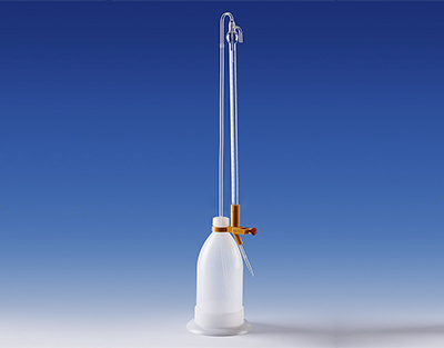 Burette à titration 50 ml 1/10 bouton poussoir orange