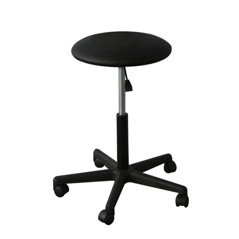 Tabouret Réglable 5 Roulettes Pieds Nylon - NOIR (H assise 3.5 cm)