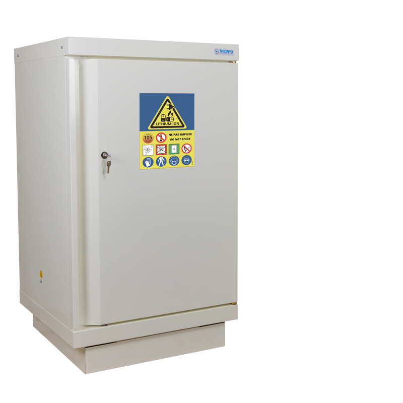 Armoire anti-feu 90 minutes comptoir 1 porte pour batteries lithium, à équiper