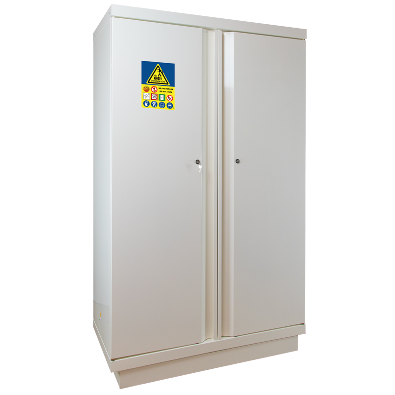 Armoire anti-feu 90 minutes haute 2 portes pour batteries lithium, à équiper