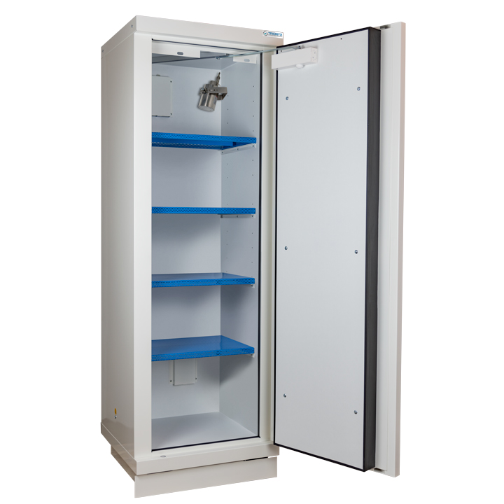 Armoire anti-feu 90 minutes haute 1 porte pour batteries lithium pré-équipée 