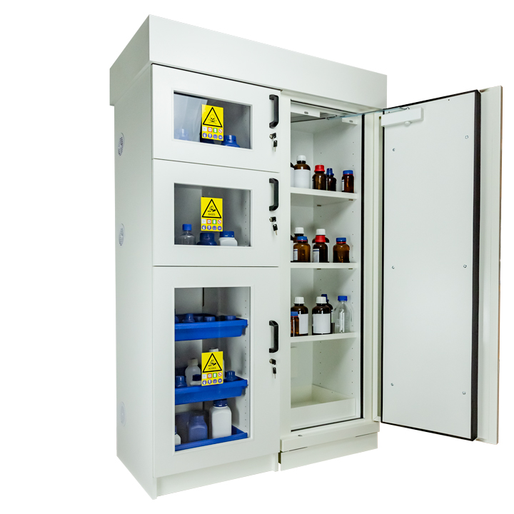 Armoire multirisques EN 14470-1 60 minutes - 4 compartiments - Partie corrosive en PVC