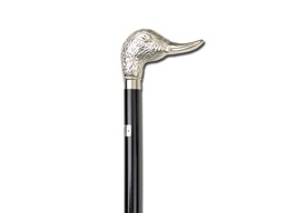 [27772] WOOD STICK - chromed &quot;DUCK&quot; handle