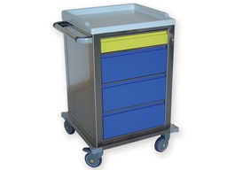 [45621] MODULAR TROLLEY stainless steel with 1+3 drawers