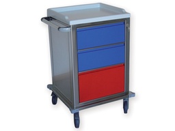 [45624] MODULAR TROLLEY stainless steel with 2+1 drawers