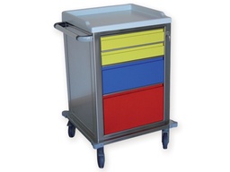 [45622] MODULAR TROLLEY stainless steel with 2+1+1 drawers