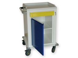 [45603] MODULAR TROLLEY painted steel with 1 drawer + 1 shelf