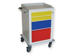 [45602] MODULAR TROLLEY painted steel with 2+1+1 drawers