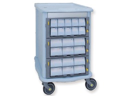 [45730] DOUBLE FACE PHARMACY TROLLEY - 3 large, 22 small drawers