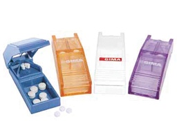 [25736] COLOUR PILL SPLITTER (3 white, 3 light blue, 3 lavender, 3 transp.orange) - box of 12