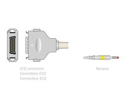 [54008] CÂBLE PATIENT ECG 2,2 m - banana - compatible avec Fukuda Denshi