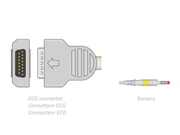 [54010] ECG PATIENT CABLE 2.2 m - banana - compatible GE Marquette