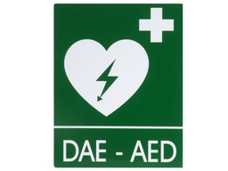 DAE-AED ALUMINIUM SIGN 25x31 cm for defibrillators  discontinued