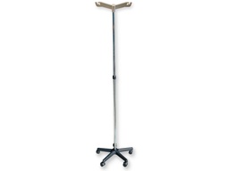 [27841] I.V.STAND ON 5 WHEELS TROLLEY - 2 hooks