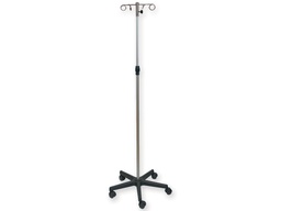 [27842] I.V.STAND ON 5 WHEELS TROLLEY - 4 hooks