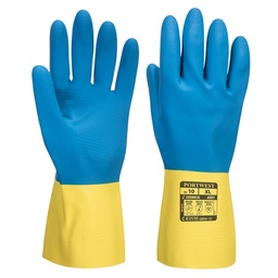 Gant Latex Double enduction - Jaune/Bleu