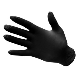 Gants Nitrile Non poudrés à usage unique - Noir (100 pièces)