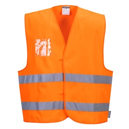 Gilet HV avec porte-badge double entrée - Orange