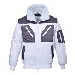 Blouson pilote bicolore - Blanc