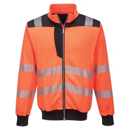 PW3 Hi-Vis Sweatshirt Zippé - Orange/Noir