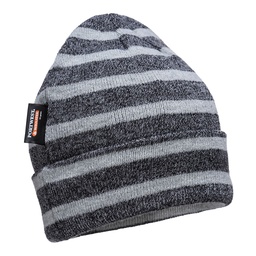 [B024G7R] Bonnet tricoté à rayures isolant,doublure Insulatex - Gris