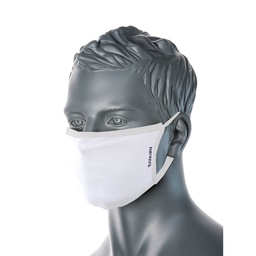 [CV33WHR] Masque facial en tissu antimicrobien 3 plis (Pk25) - Blanc