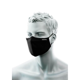 [CV34BKR] Masque facial en tissu antimicrobien à 2 épaisseurs avec pont nasal (Pk25) - Noir (25 pièces)