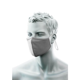 [CV34HGR] Masque facial en tissu antimicrobien à 2 épaisseurs avec pont nasal (Pk25) - Gris Chiné (25 pièces)