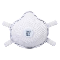 [P371WHR] Masque respiratoire FFP3 à valve dolomite, filtration 99%, norme EN 149 FFP3 NR D - Blanc (5 pièces)